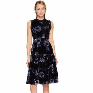 Kate Spade night Rose navy velvet dress
